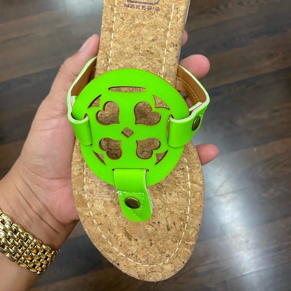 Neon Green Sandals Cork Sandals - Picture 3 of 4